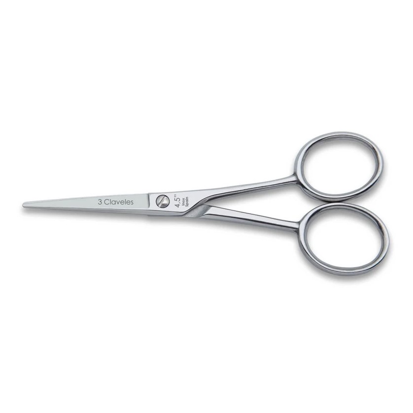 Tijera para bigote recta de acero inoxidable forjado 3 Claveles