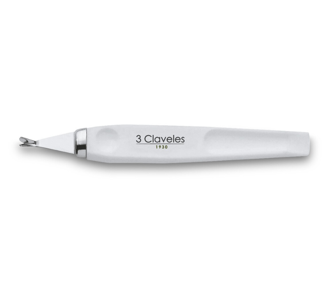 White Cuticle Clipper 10cm 3 Claveles