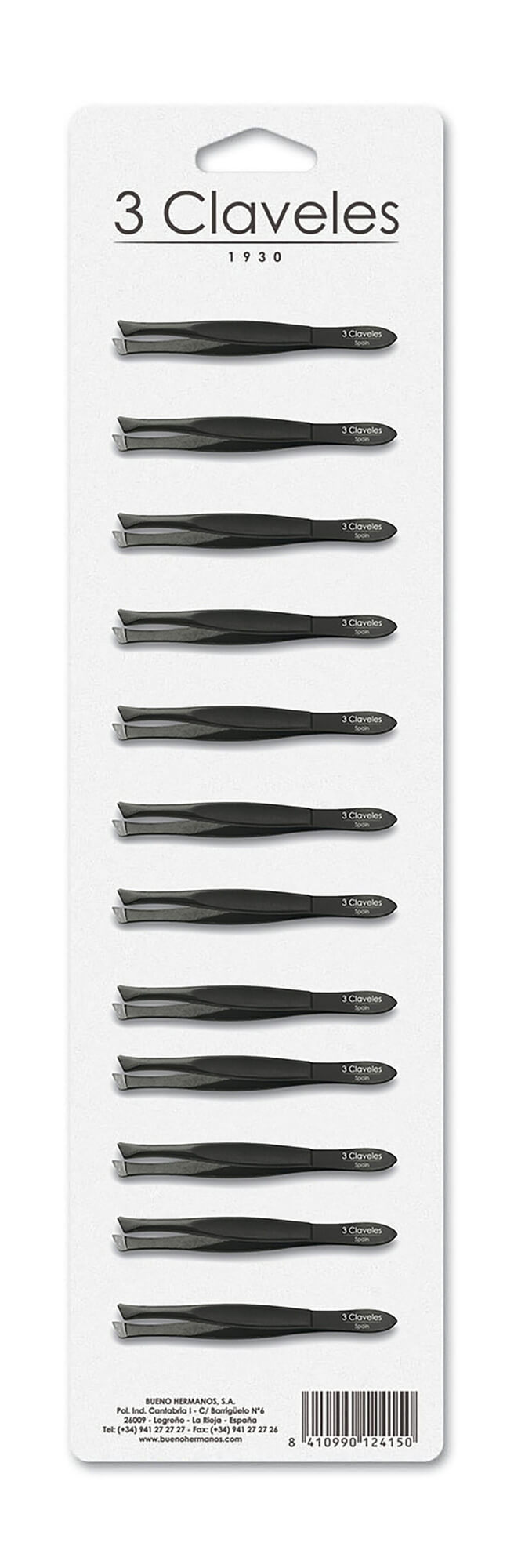 Black Slanted Tweezers 8cm 3 Claveles