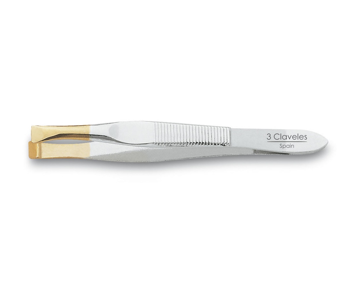 Wide Gold Tip Tweezers 8cm 3 Claveles
