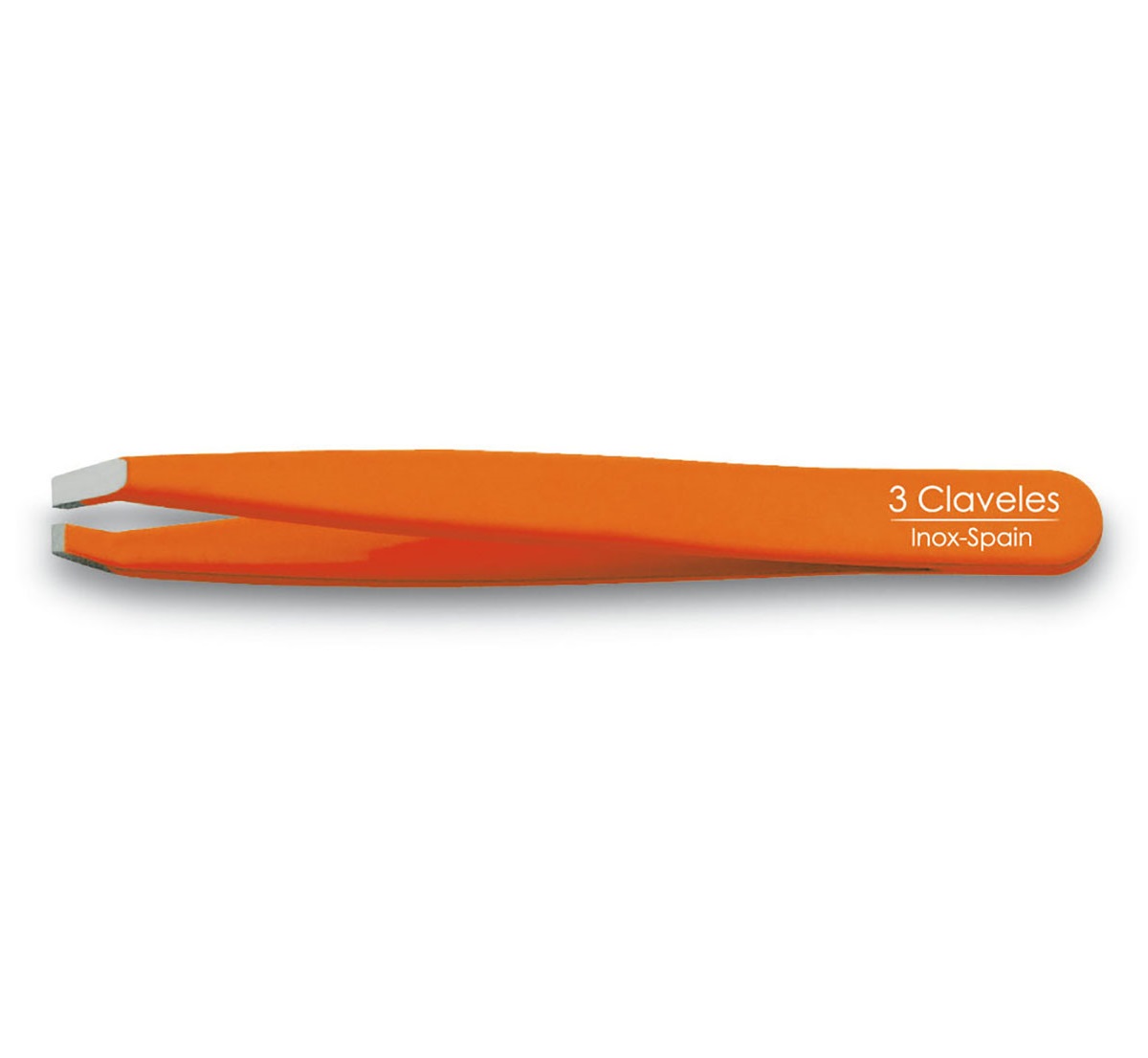 Orange tweezers with crab tip, 10 cm, 3 Claveles