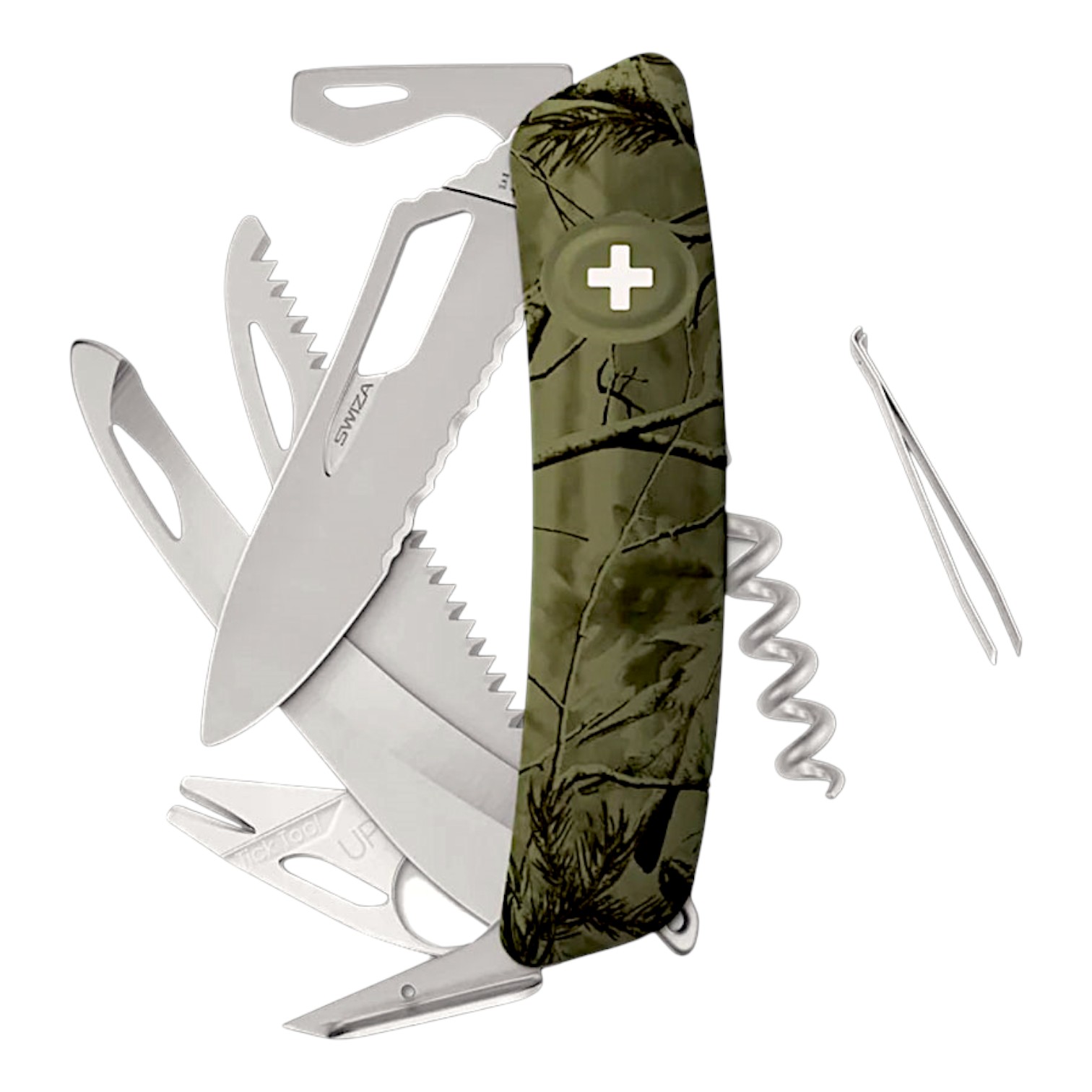 Swiza Sh09tr-Hutt am Hunter multi-purpose pocket knife olive gree...