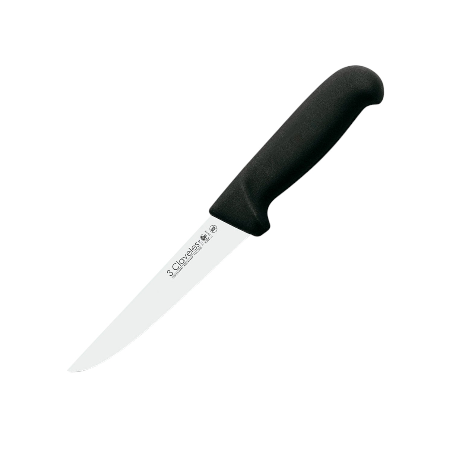 Wide boning knife with 15cm blade and black polypropylene handle ...