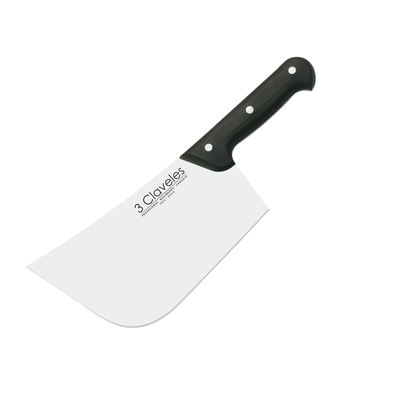 Butcher's cleaver, 23.5 cm and 4 mm, black pom handle, 3 Claveles