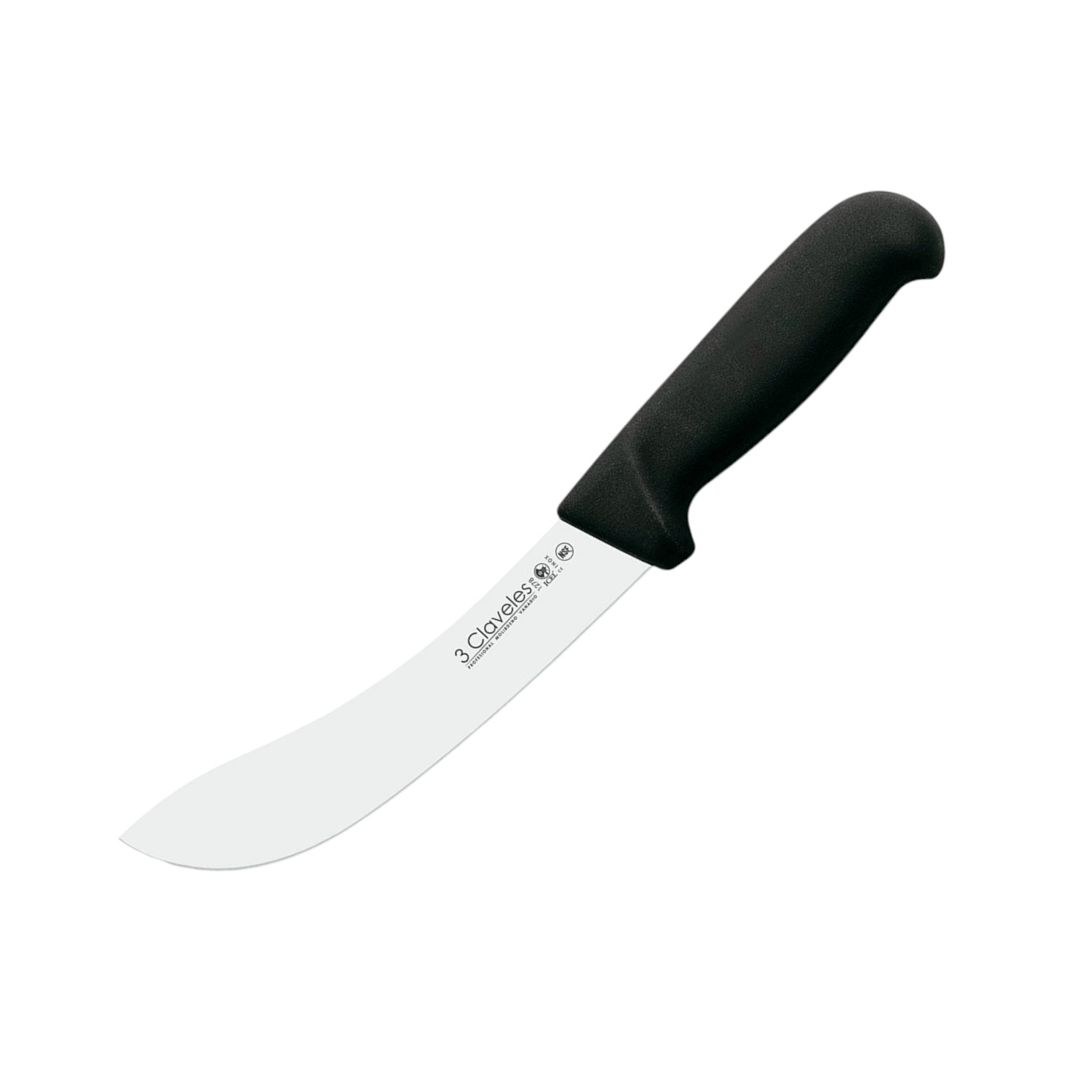 3 Claveles 18cm Skinning Knife with Black Polypropylene Handle