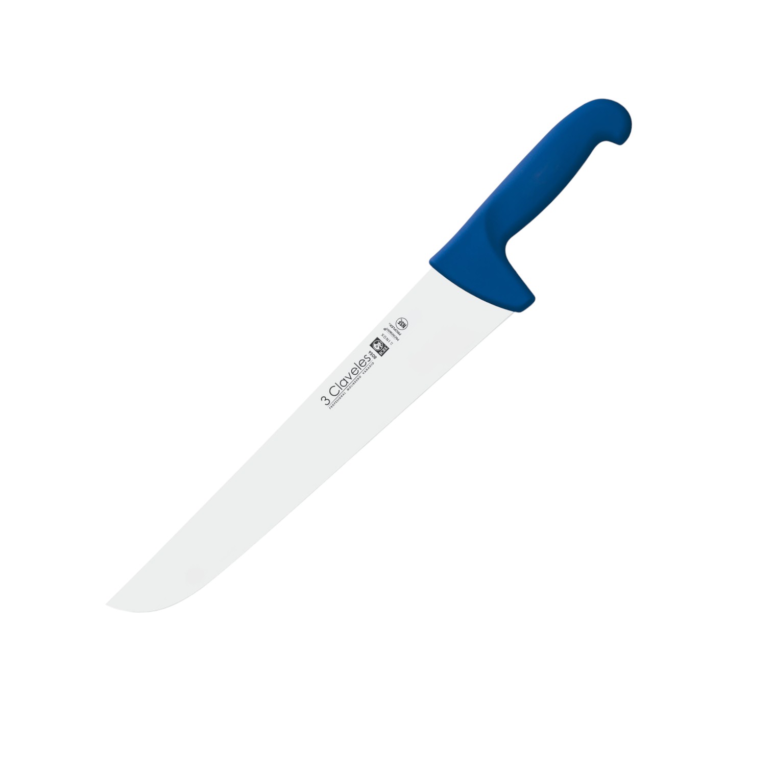 Butcher knife with 30cm blade and blue proflex handle 3 Claveles