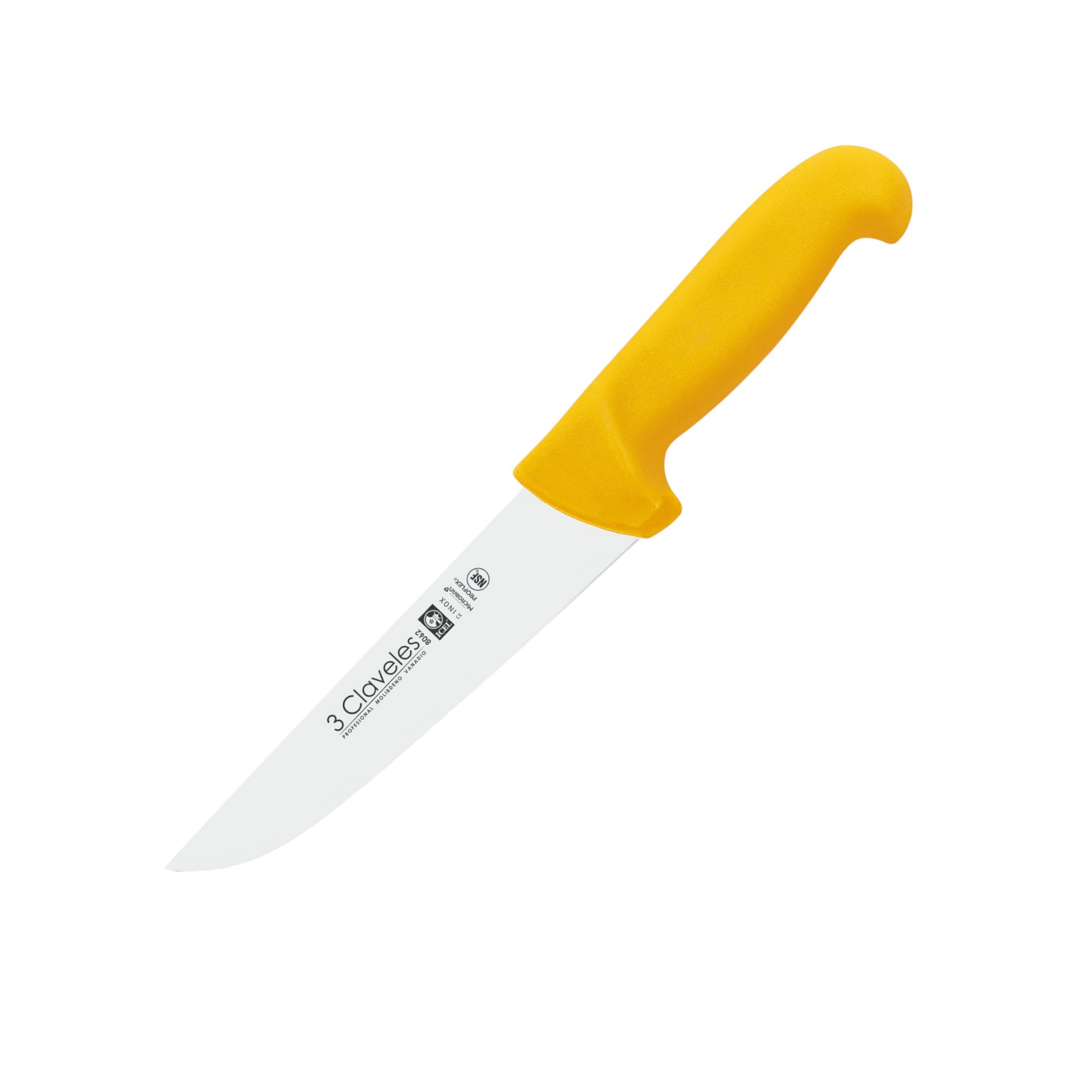 3 Claveles butcher knife with 20cm blade and yellow proflex handl...