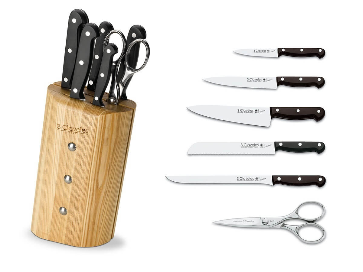 3 Claveles Uniblock set di 5 coltelli e forbici in un blocco