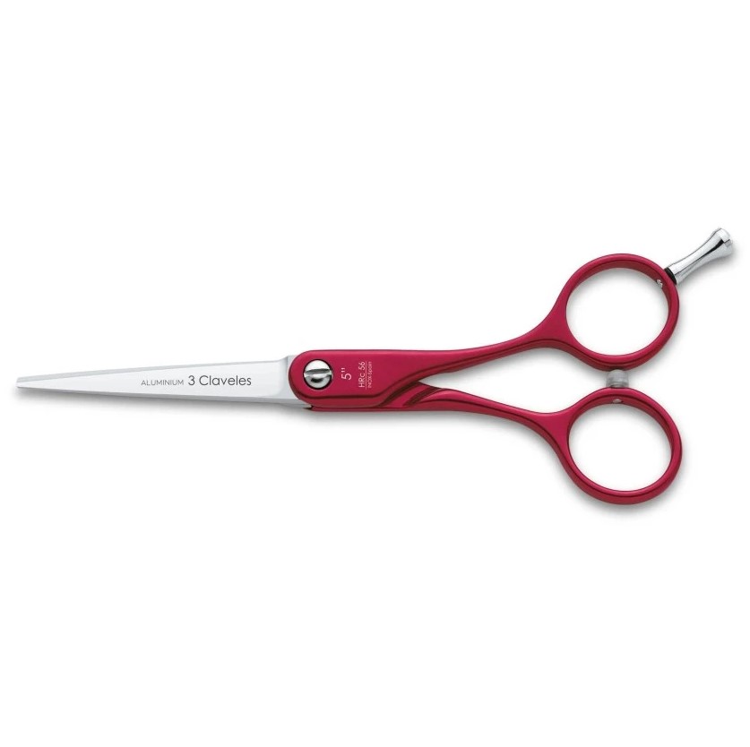 5" rote Friseurschere aus Duraluminium mit weicher Kante 3 Clavel...