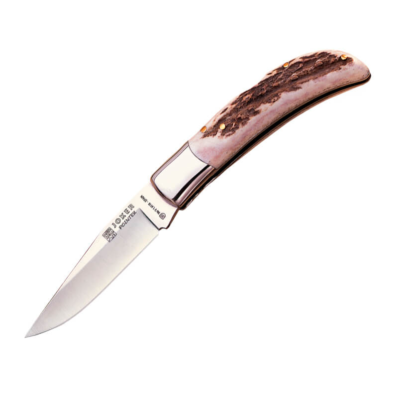 Joker Pointer pocket knife with stag antler handle and 9 cm blade...