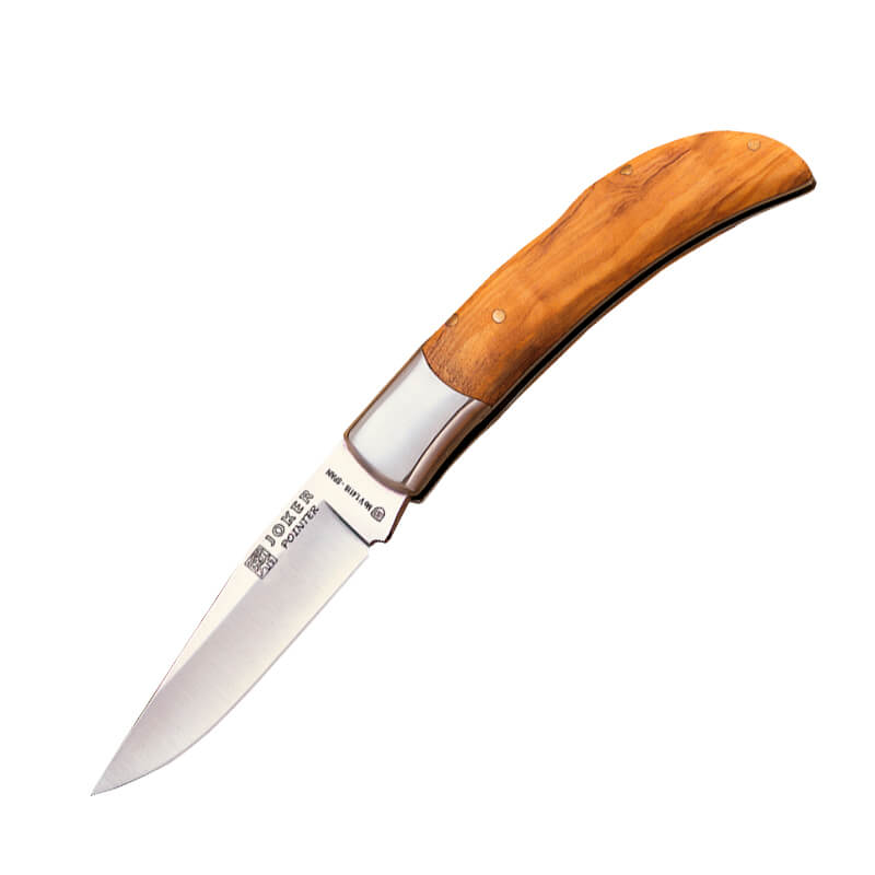 Joker Pointer pocket knife with olive wood handle and 9 cm blade ...