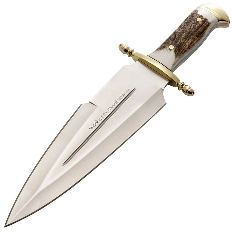 Muela Gran Duque Jagdmesser mit Hirschgeweih und Messinggriff und...