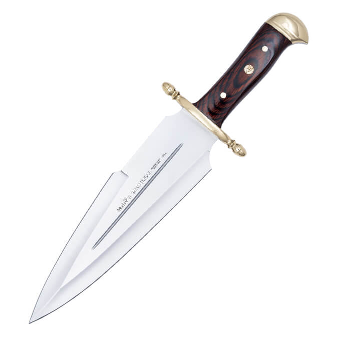 Cuchillo DUQUE-25M enterizo con cachas de madera prensada coral y...