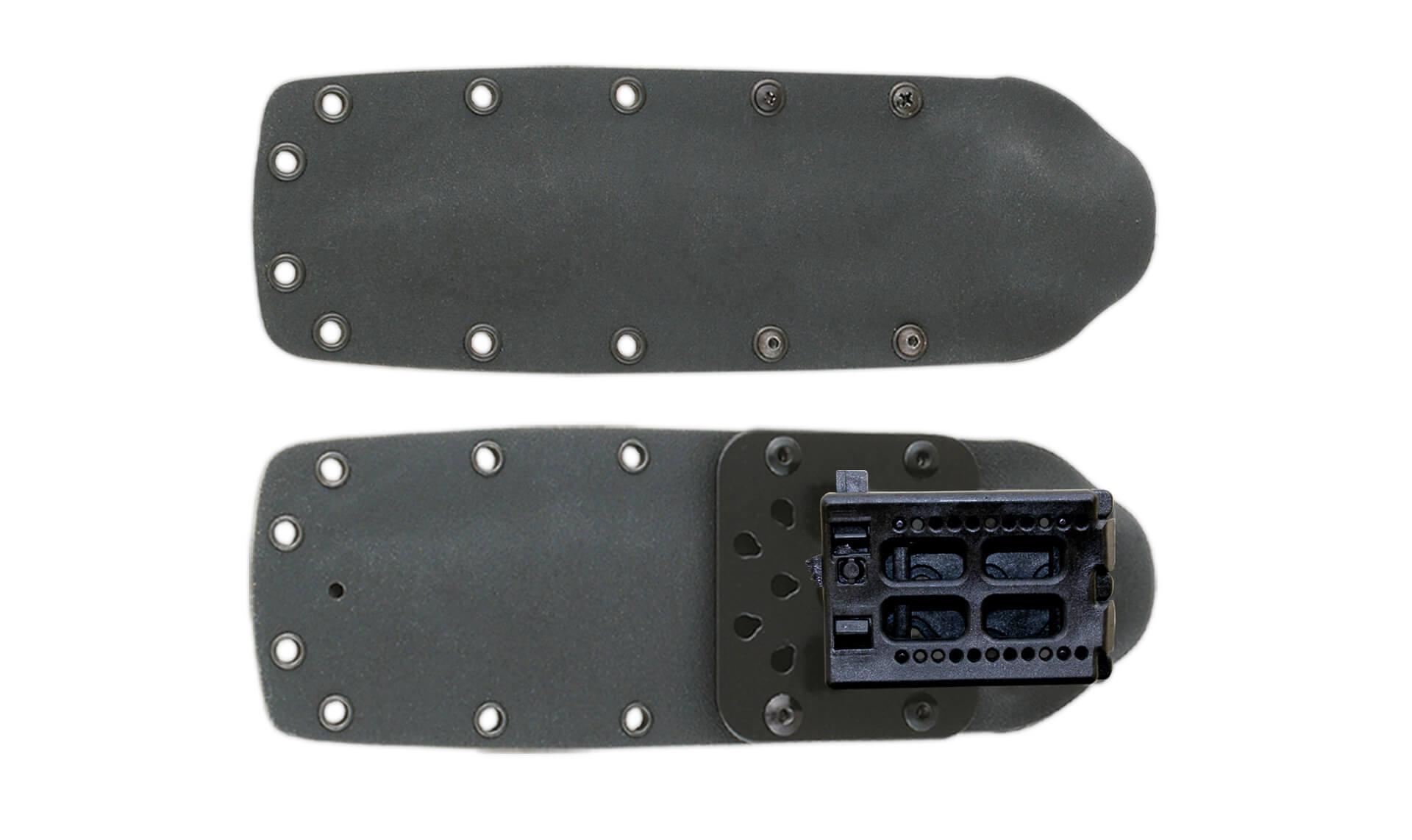 Faca de Boina Verde Español com cabo de micarta preta e bainha kydex