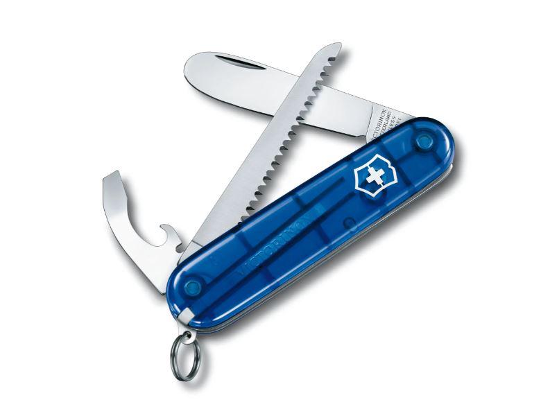 Minha primeira faca multiuso Victorinox com serra azul translúcida