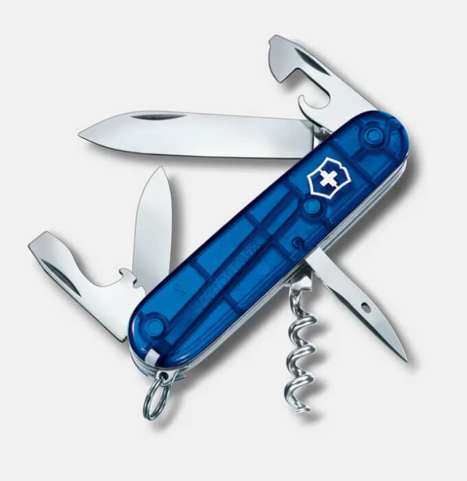 Couteau suisse Victorinox Spartan bleu translucide avec 12 foncti...