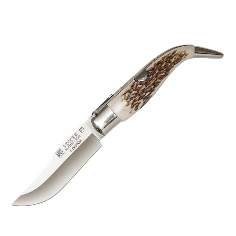 Klassisches Albacete Joker Taschenmesser mit Hirschgeweihgriff un...
