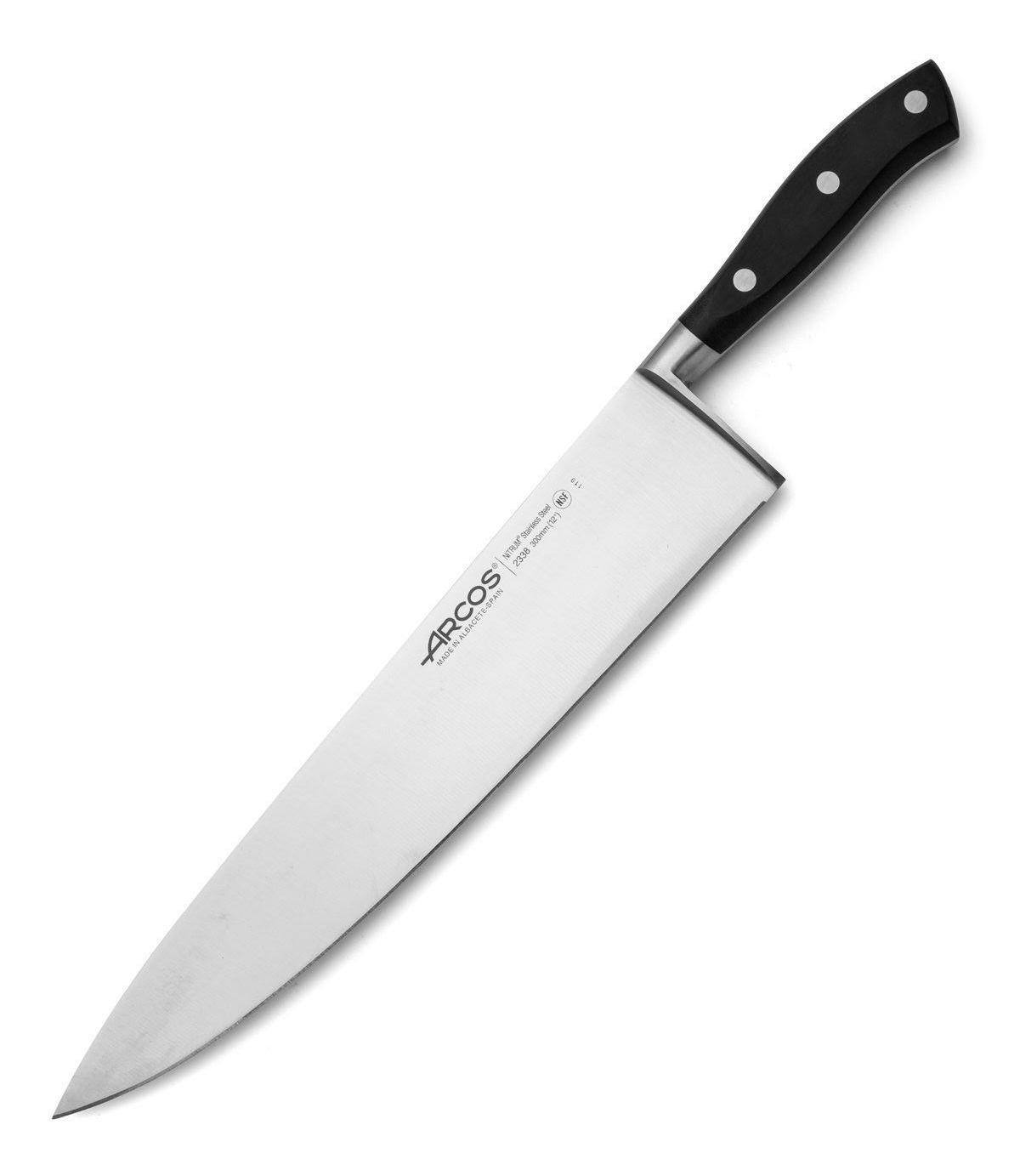 Arcos Riviera schwarzes Kochmesser mit 30 cm NITRUM-Stahlklinge