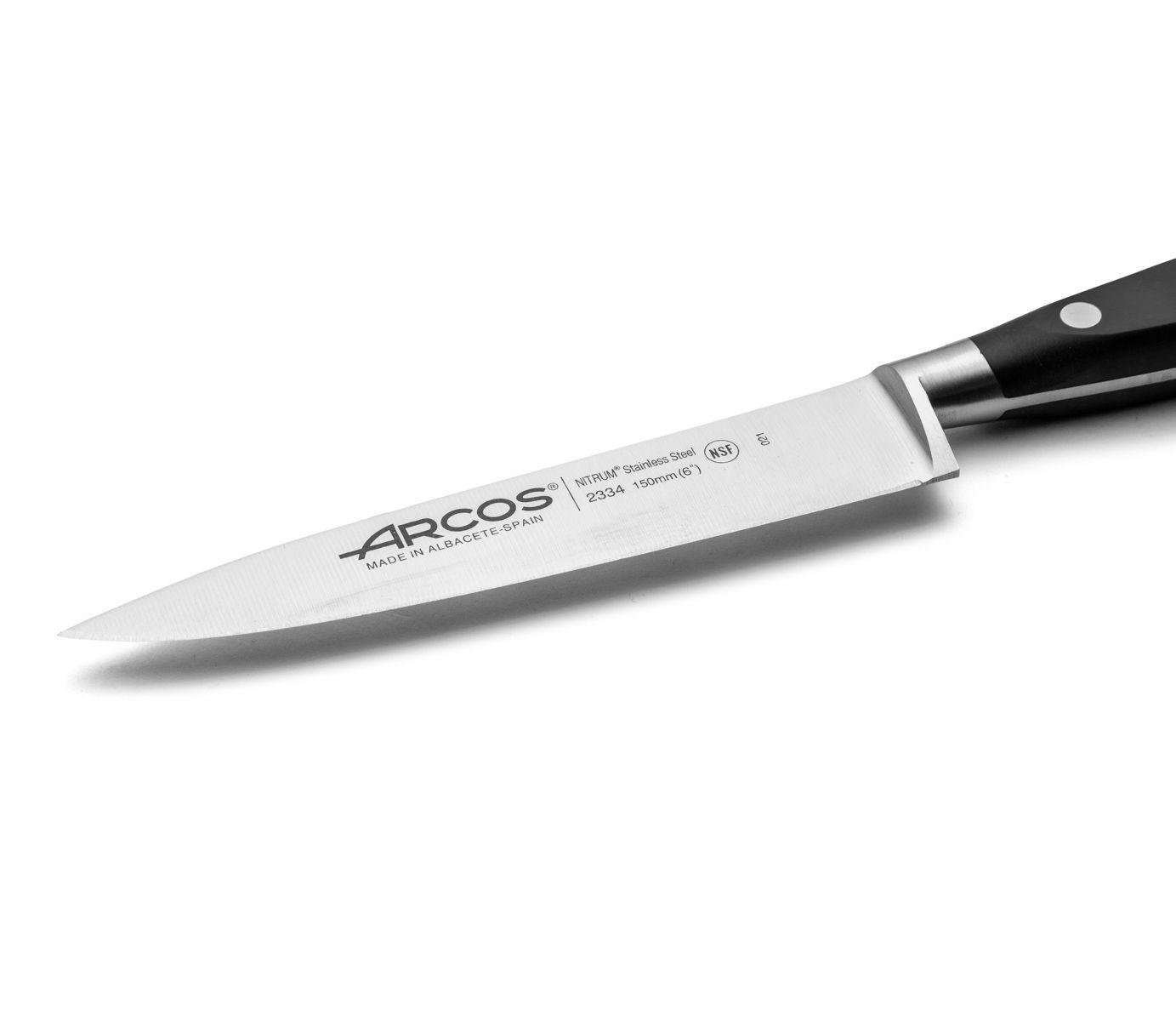 Arcos Riviera Schwarz Riviera Kochmesser mit 15 cm NITRUM-Stahlklinge