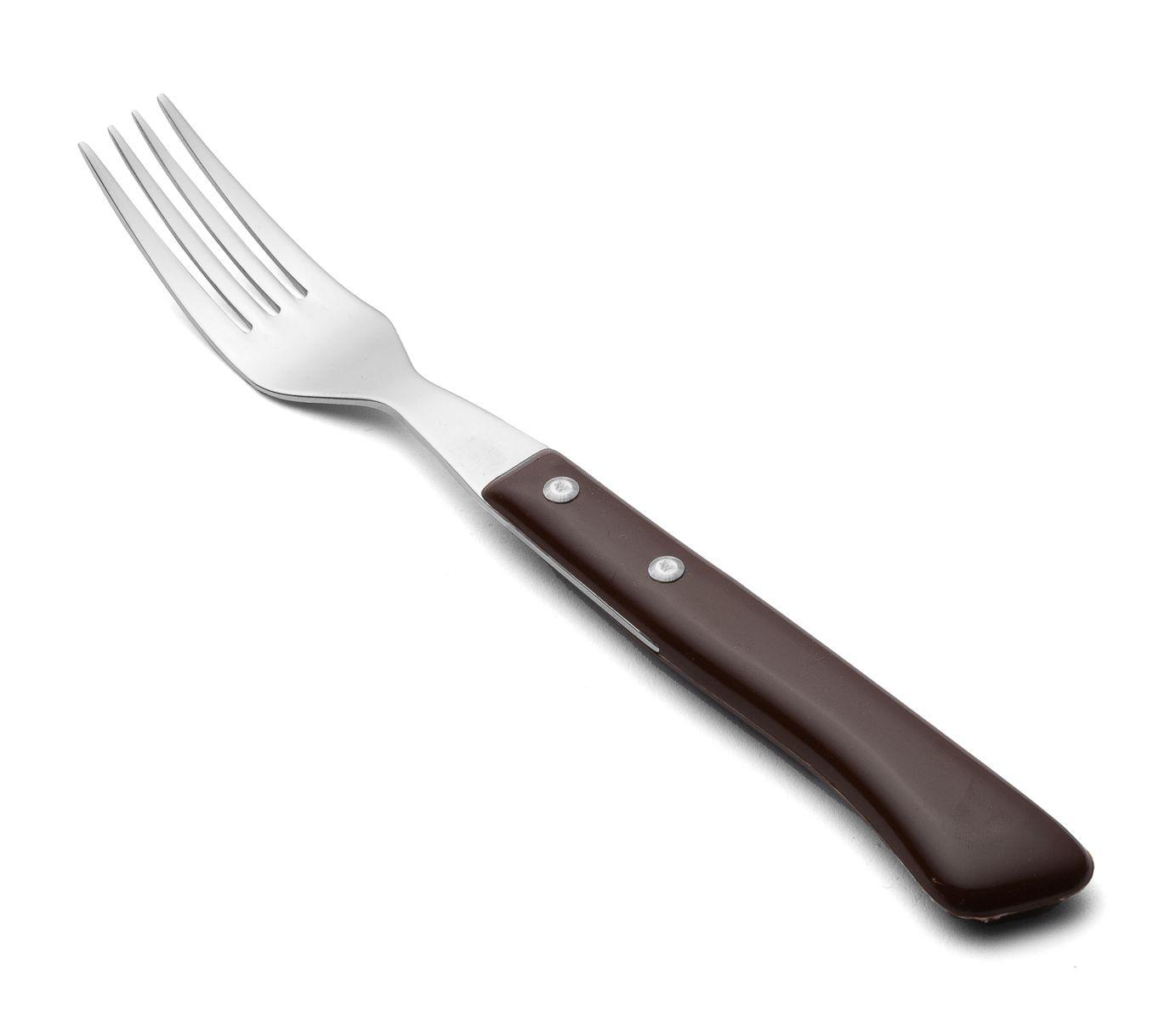 Arcos steak forks Set of 12 units brown polyamide handle