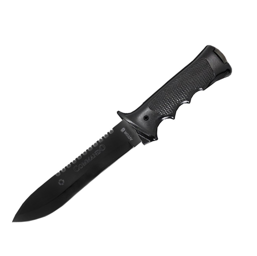 Cuchillo militar Aitor Commando con hoja negra de 17.5 cm 16021