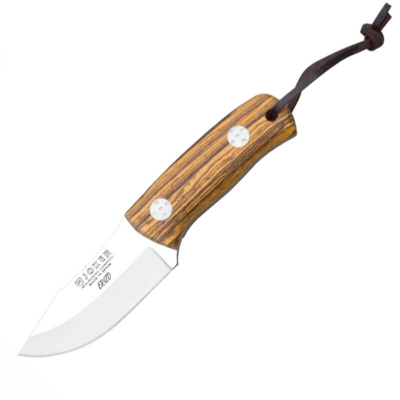 Couteau de bushcraft Joker Erizo avec manche en bois de bocote