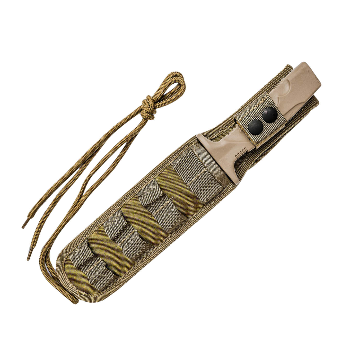 Cuchillo táctico Fox Military Taranis con mango de Forprene coyote y hoja de N690Co