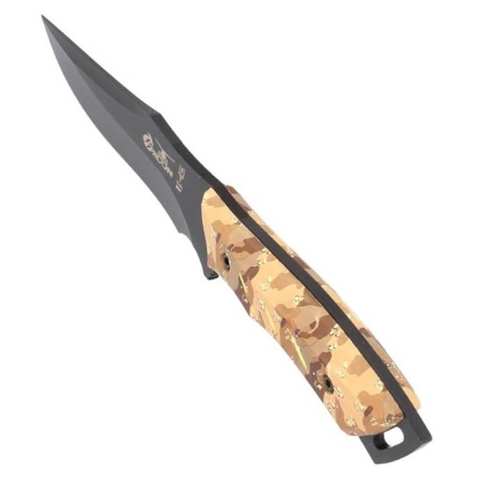 Coltello tattico Muela Typhoon 15Des.N con manico mimetico desertico e lama nera da 15 cm