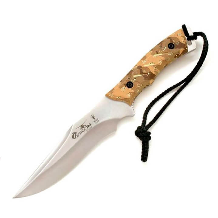 Muela Typhoon 15Des taktisches Messer mit Wüstentarn-Griff und 15...