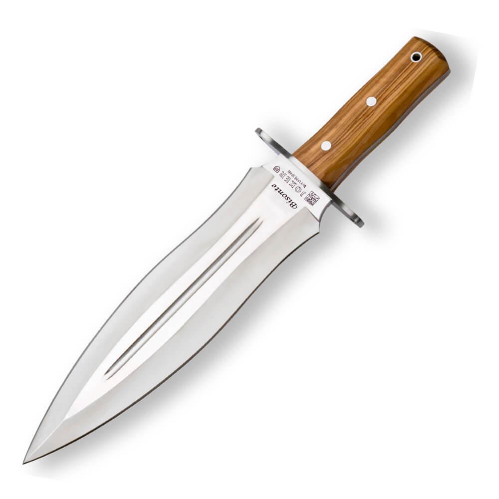 Cuchillo de caza Bisonte en madera de olivo