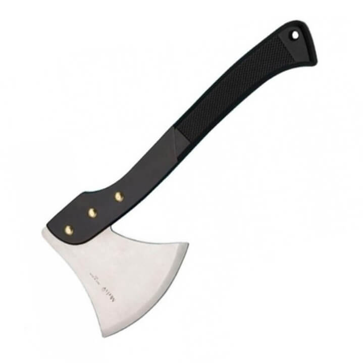 Muela Ha-W Jagdaxt mit Aluminiumgriff und Lederscheide