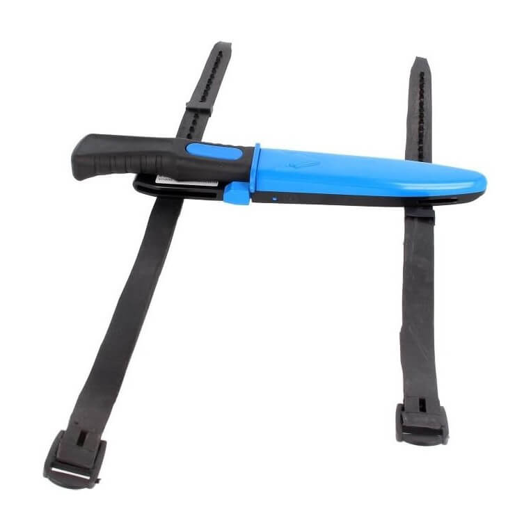 Couteau de plongée Muela Sub 14.3 avec manche en caoutchouc noir et lame noire de 14 cm