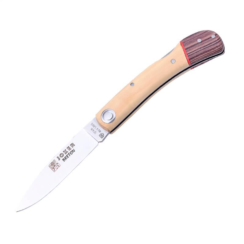 Navaja de bolsillo Joker Bretón con mango de madera de boj y hoja...