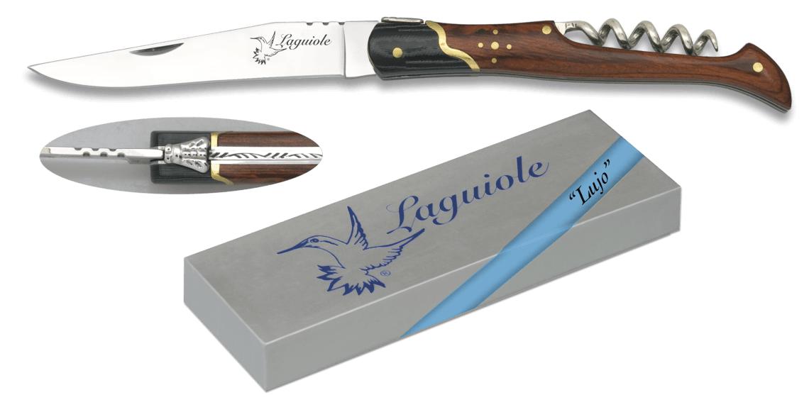 Albainox Laguiole Taschenmesser mit rotem Ausdauergriff, Korkenzi...