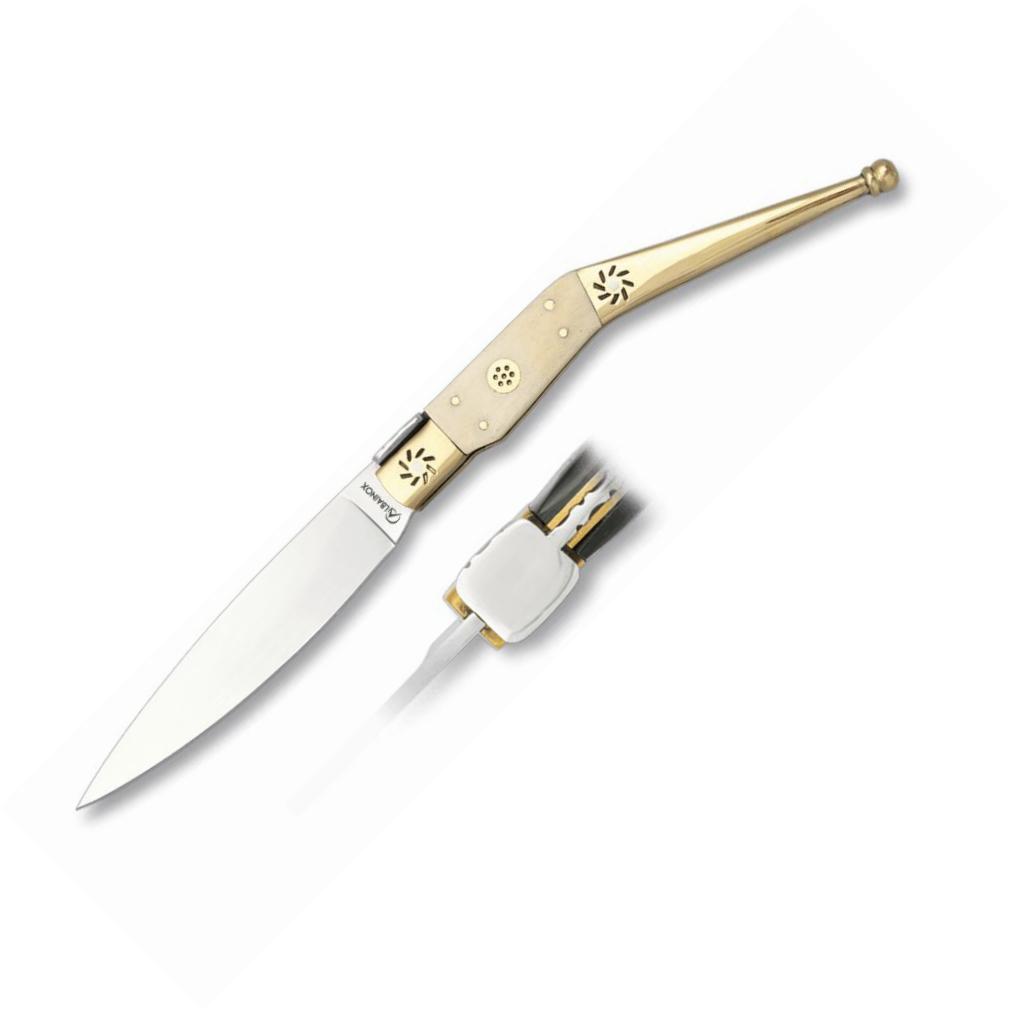 Katalanisches Taschenmesser mit Alpaka- und Knochengriff und 8,2 ...