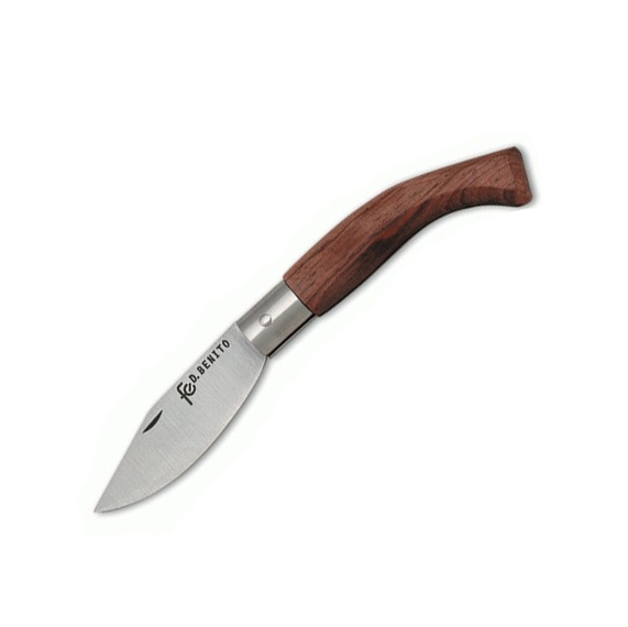 Canivete com lâmina de aço carbono de 7 cm e cabo de madeira pren...