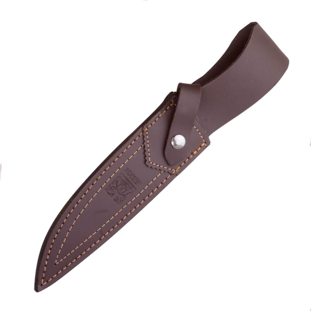 Couteau de chasse Jabato avec manche en bois de cerf sculpté à la main et lame drop point de 14 cm