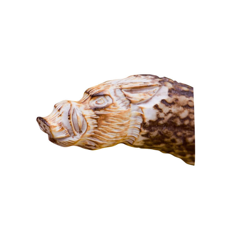 Couteau de chasse Jabato avec manche en bois de cerf sculpté à la main et lame drop point de 14 cm