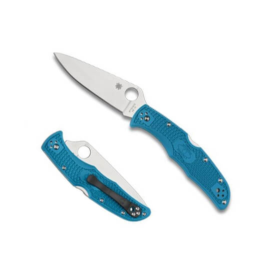 Coltellino Spyderco Endura 4 con lama VG10 e manico FRN blu