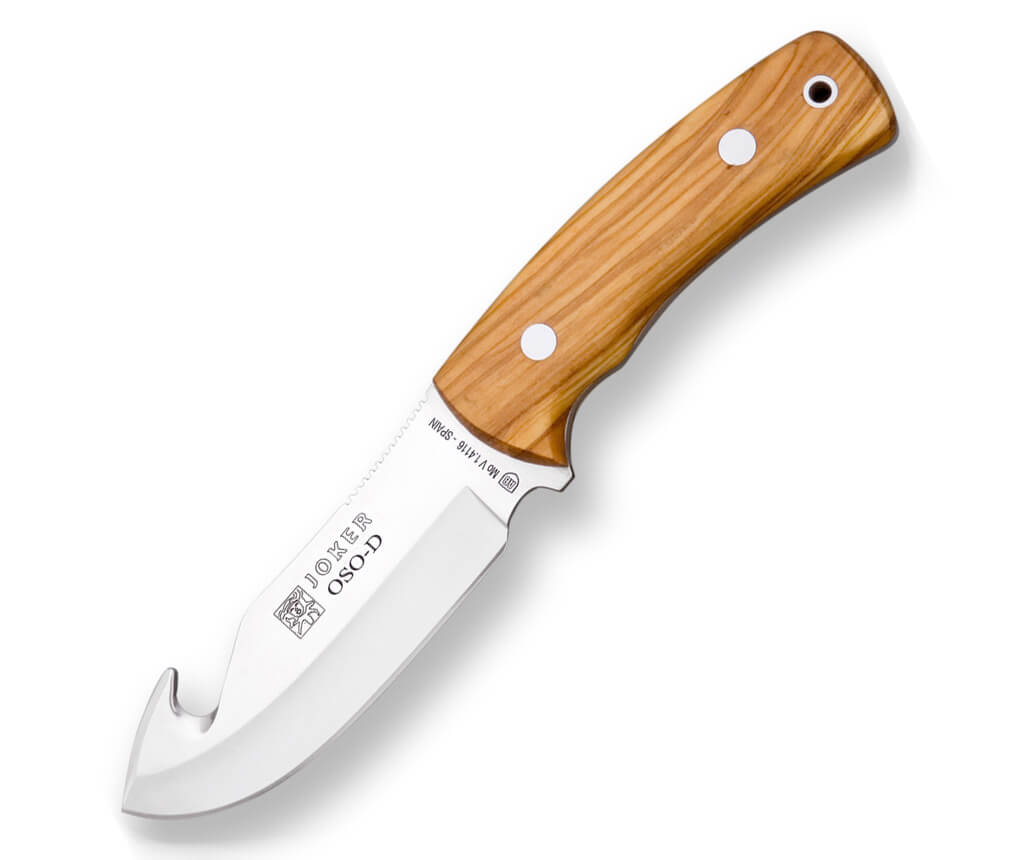 Cuchillo desollador Joker Oso con mango de madera de olivo y hoja...