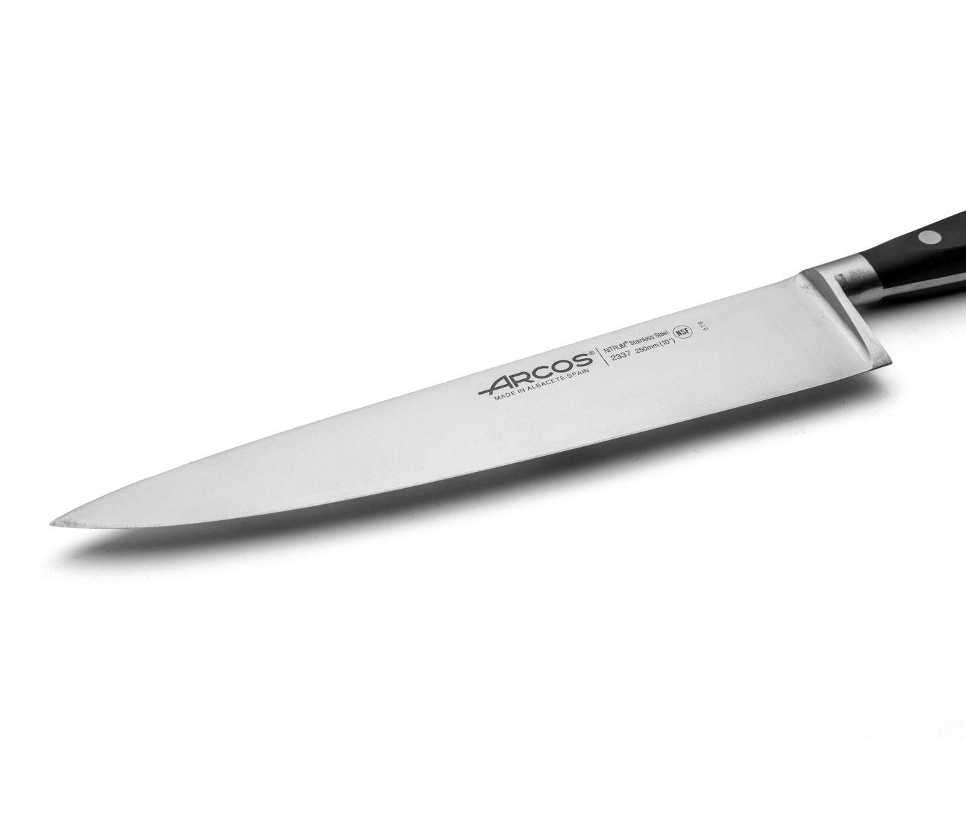 Cuchillo cocinero Arcos Riviera Negra con hoja de acero NITRUM de 25 cm