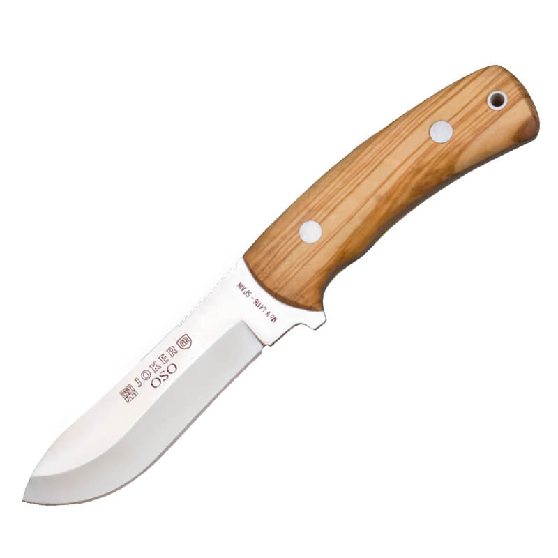 Cuchillo de caza Joker Oso con mango de madera de olivo y hoja en...