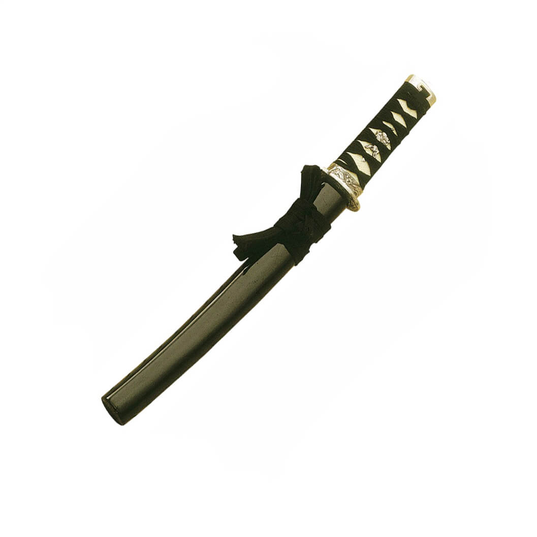 45 cm großes schwarzes Tanto mit schwarzer-Scheide Marto 650