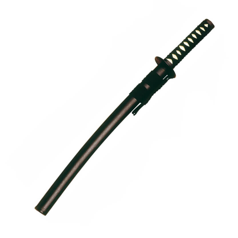 Schwarzes Wakizashi mit Marto 380 75 cm bespanntem Griff