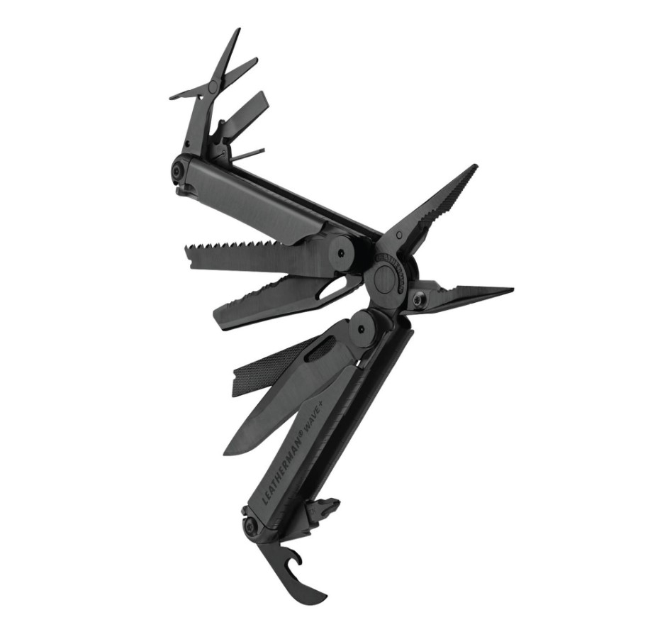 Leatherman Wave+ Multitool-Zange mit 18 Funktionen aus schwarzem Oxid