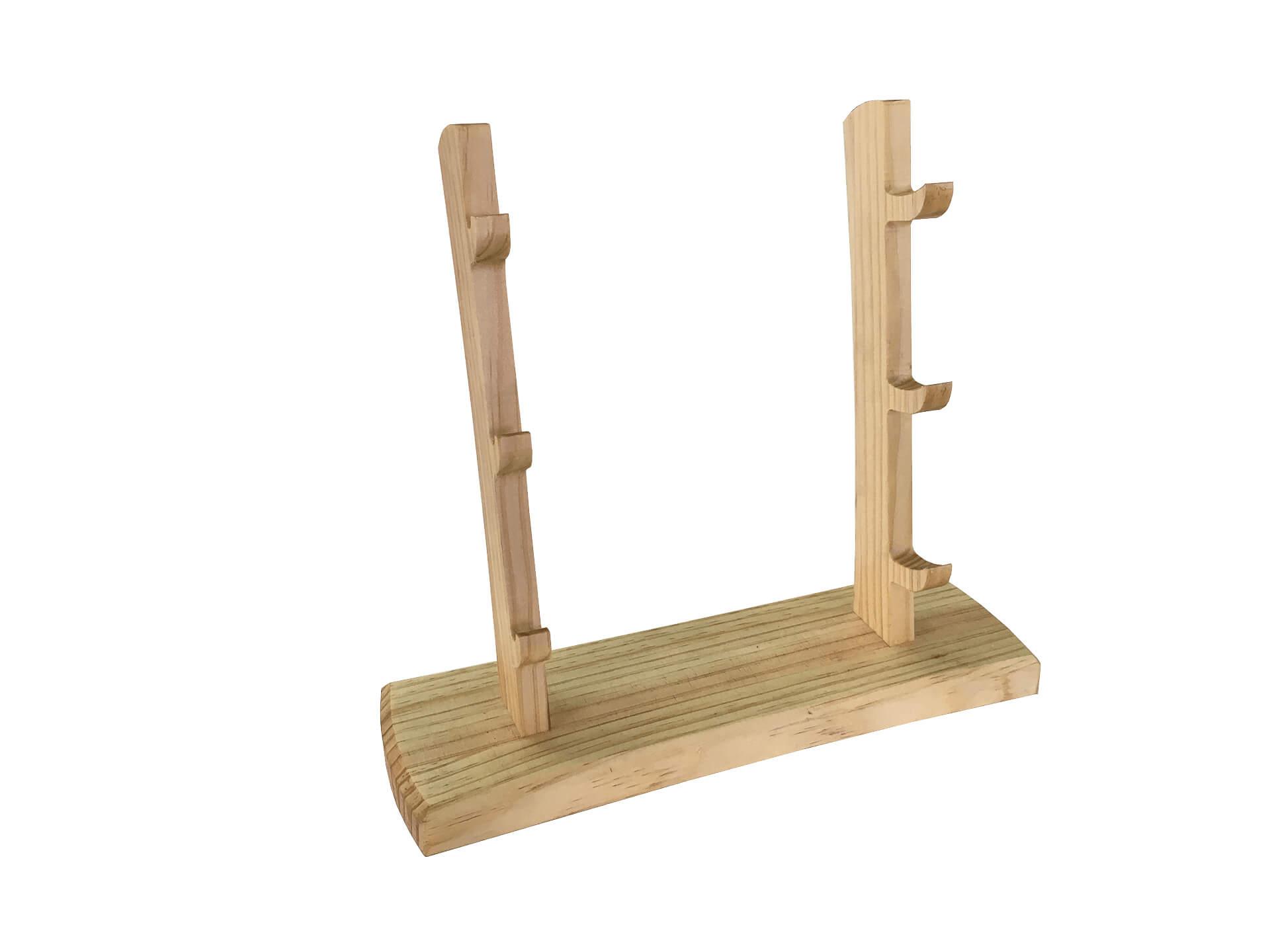 Base en bois pour 3 couteaux