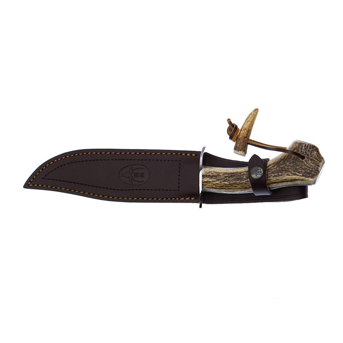 Muela Albar Jagdmesser mit Hirschhorngriff und Edelstahlschutz