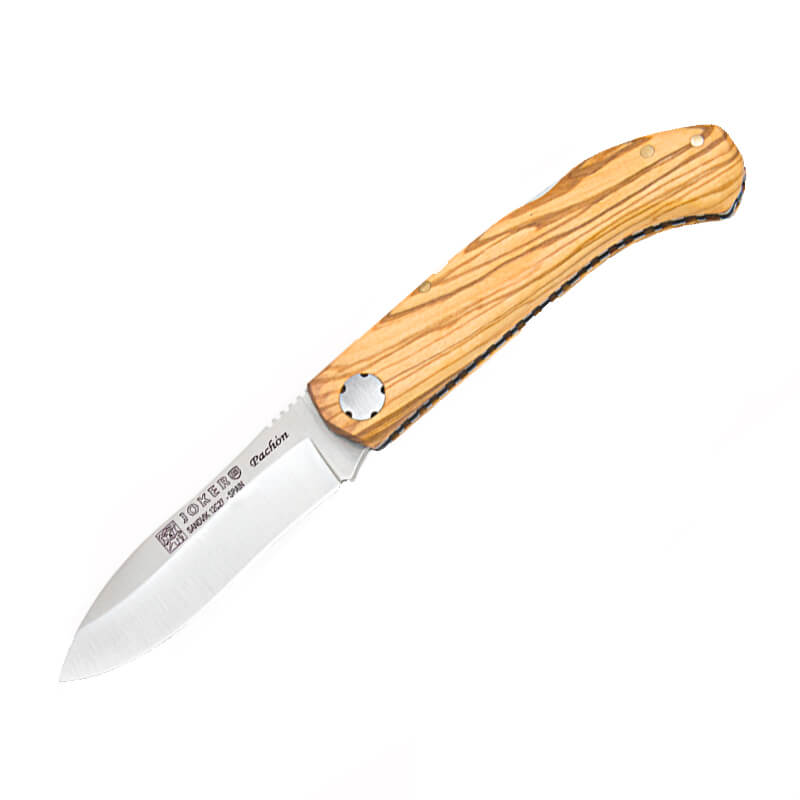 Joker Pachón pocket knife with olive wood handle and 8 cm drop po...