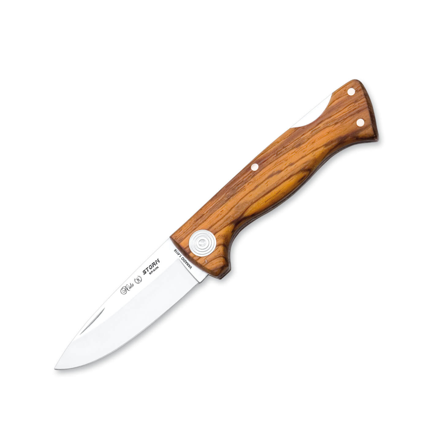 Canivete Nieto Storm com lâmina drop point de 7 cm e cabo de made...