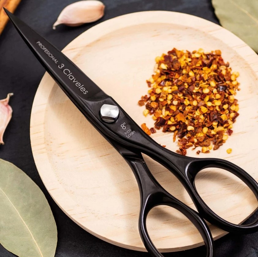 Forbici da cucina da chef 8" in acciaio inox con rivestimento PVD al Nitruro di Titanio nero